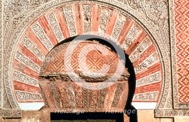 Arch above entrance, west façade, Grand Mosque, Cordoba, Spain, 8th-11th Century. Artist: Unknown