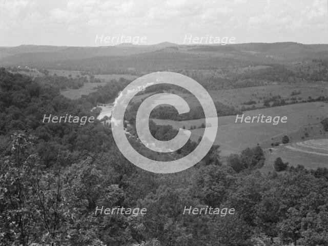 Ozark Mountains seen from U.S. 62, North Central Arkansas, 1939. Creator: Dorothea Lange.