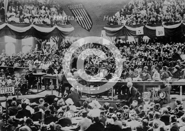 Roosevelt speaking in convention hall, Chicago, 1912. Creator: Bain News Service.