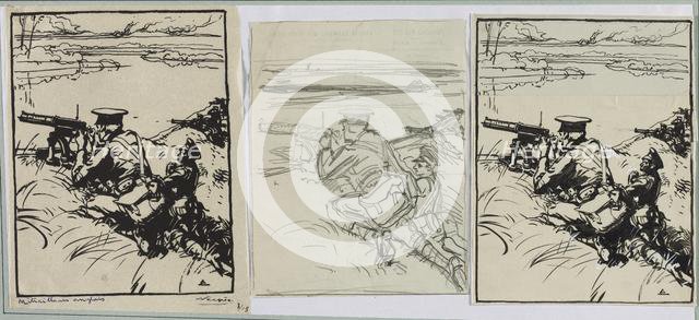 Mitrailleurs anglais, 1914. Creator: Auguste Louis Lepère (French, 1849-1918).