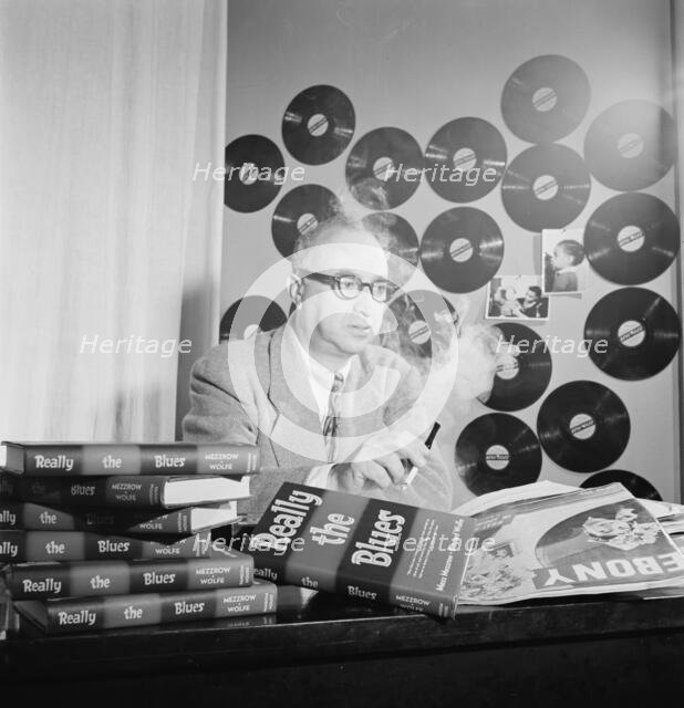 Portrait of Mezz Mezzrow in his office, New York, N.Y., ca. Nov. 1946. Creator: William Paul Gottlieb.