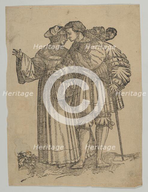 Dancing Couple (IV), from The Wedding Dancers. Creator: Hans Schäufelein the Elder.