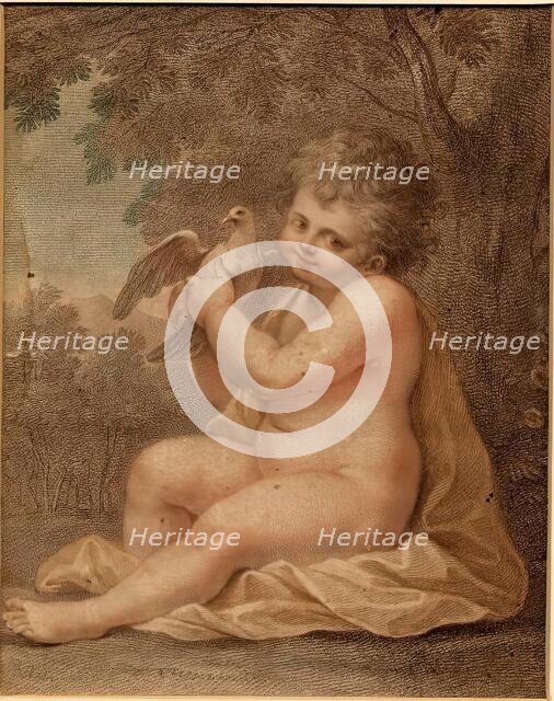 Young Boy With A Dove, 1775-1799. Creator: Francesco Bartolozzi.