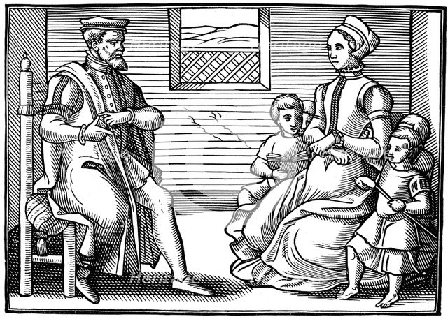 A Puritan Family, 1563. Artist: Unknown