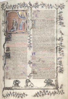 The Gotha Missal: Fol. 11r, Offering of the Souls; Bas-de-Page, Lions , c. 1375. Creator: Master of the Boqueteaux (French); Workshop, and.