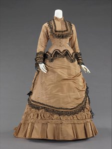 Walking dress, American, 1870-75. Creator: Unknown.