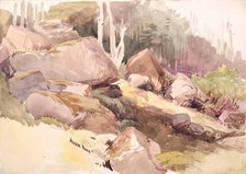 Boulders on a Hillside, c1840s. Creator: John Phillip.