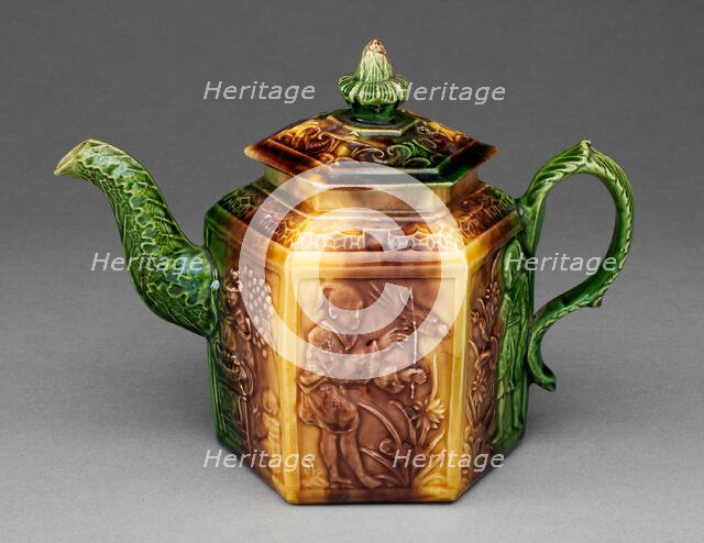 Teapot, Staffordshire, 1750/70. Creator: Staffordshire Potteries.