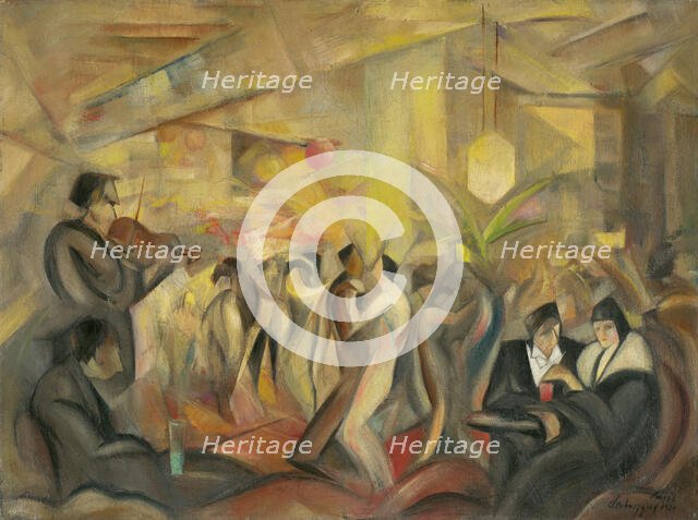 Parisian café, 1930. Creator: Zolo Palugyay.