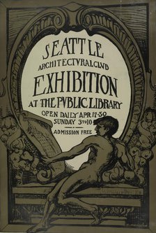 Seattle architectural club exhibition at the public library, c1887 - 1922. Creator: Unknown.