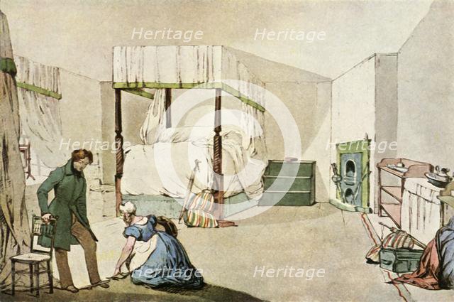 'A Bedroom at an Inn', 1830, (1943).  Creator: Eugene Louis Lami.