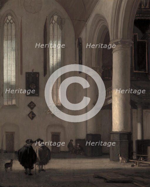 Interior of a Protestant Church, 1677. Creator: Emanuel de Witte.