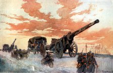 'Convoi d'Artillerie Automobile' ('Convoy of Motorised Artillery'), World War I, France, 1918. Artist: Unknown