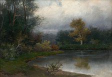 Landscape with pond, c 1900. Creator: Felicián Moczik.