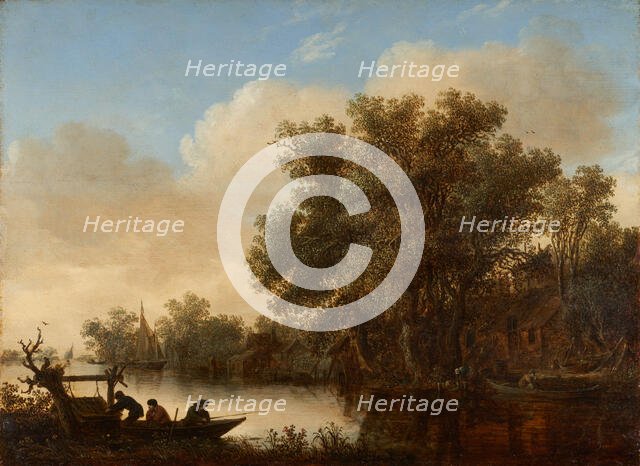 Rustic dwellings near a canal, 1646. Creator: Jan van Goyen.