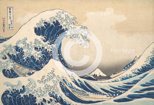 Under the Wave off Kanagawa (Kanagawa oki nami ura), or The Great Wave, from the se..., ca. 1830-32. Creator: Hokusai.