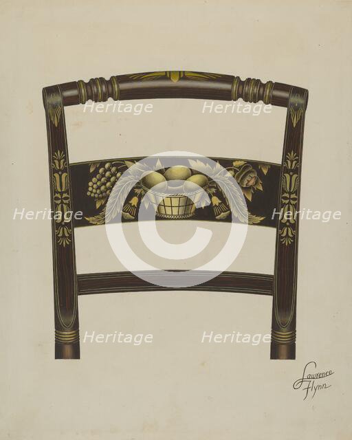 Design on Back of Hitchcock Chair, c. 1936. Creator: Lawrence Flynn.