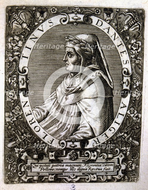 Dante Alighieri (1265-1321), Italian poet, engraving.