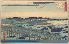 Ryogoku Kawarabiraki Hanami, 1862. Creator: Utagawa Hiroshige II.