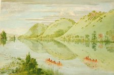 Picturesque Bluffs above Prairie du Chien, 1835-1836. Creator: George Catlin.