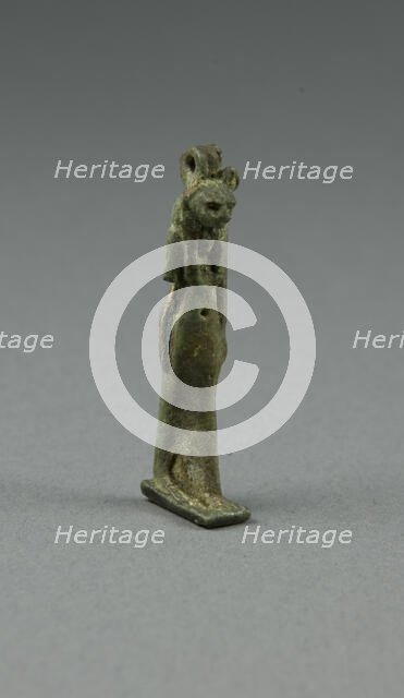 Amulet of the Goddess Bastet, Egypt, Third Intermediate Period, Dynasty 21-25 (1070-656 BCE). Creator: Unknown.