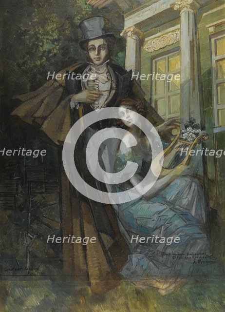 Pushkin and the Muse. Artist: Korovin, Konstantin Alexeyevich (1861-1939)