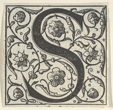 Initial letter S with garlands, mid-16th century. Creator: Unknown.