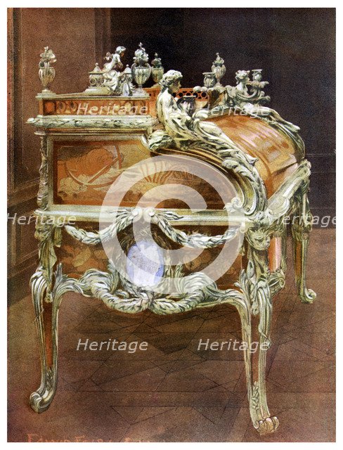 Desk of Louis XV, the Louvre, Paris, 1911-1912.Artist: Edwin Foley