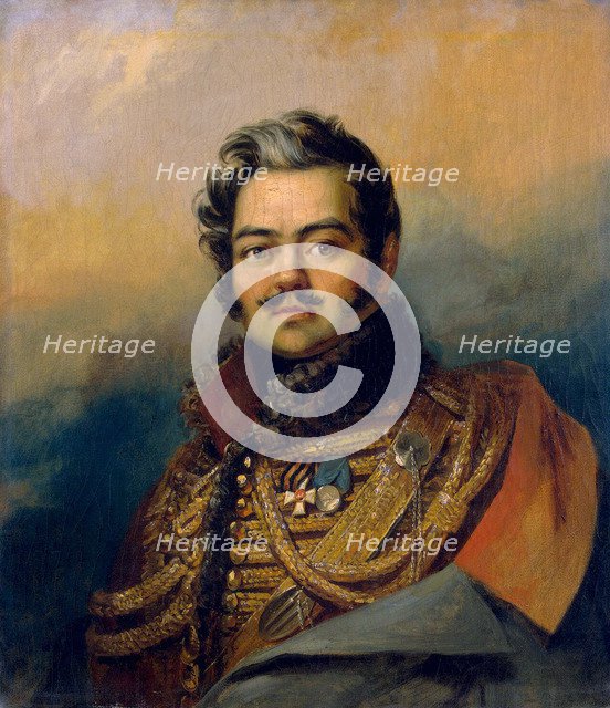 Denis Davydov, Russian soldier and poet, c1828.  Artist: George Dawe