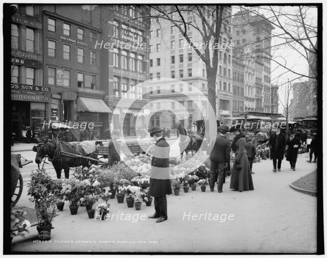 A Flower vender's [sic] Easter display, New York, c1904. Creator: Unknown.