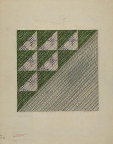 Quilt Block, 1935/1942. Creator: Ada Barnes.