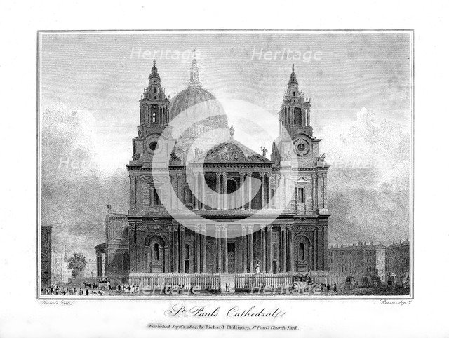 St Paul's Cathedral, London, 1804.Artist: Reeve