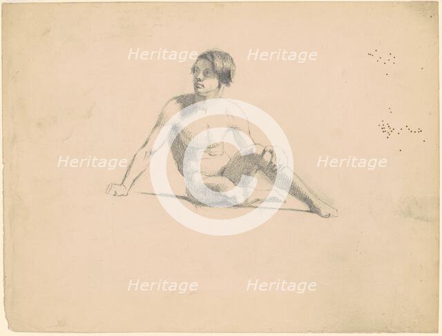 Seated Male Nude [recto], c. 1830-1835. Creator: James Goodwyn Clonney.