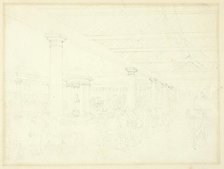 Study for Tattersall's Repository, from Microcosm of London, c. 1809. Creator: Augustus Charles Pugin.