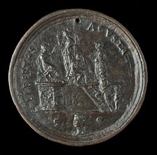 Claudius, Attended by Minerva and Liberalitas, Distributing Largesse [obverse], c. 1440s/1450s. Creator: Varrone Belferdino.