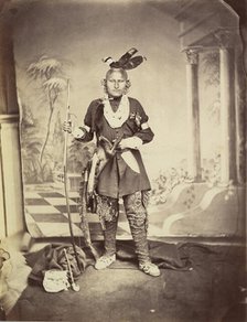Studio Portrait of Plains Indian, ca. 1860. Creator: Unknown.
