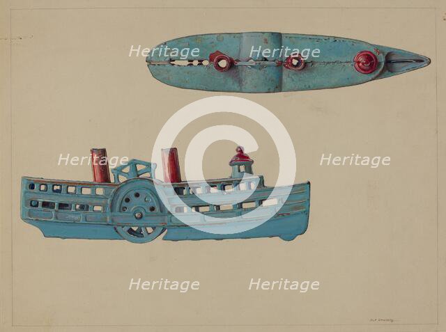 Steamboat Coin Bank, c. 1938. Creator: Alf Bruseth.