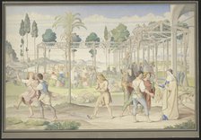 The parable of the laborers in the vineyard, Primaticcio's Garden of Vertumnus..., 1821. Creator: Johann Anton Ramboux.
