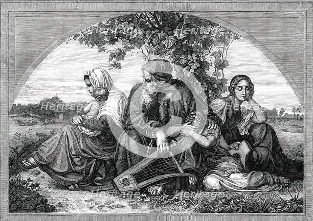 Captive Jews by the Waters of Babylon - painted by Bendeman, 1850. Creator: Unknown.