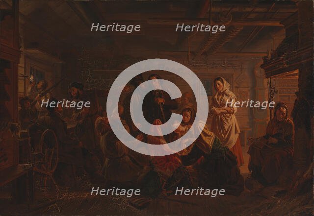 A scene from Hirvenhiihtäji, 1856. Creator: Robert Wilhelm Ekman.