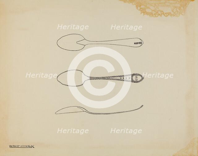 Silver Teaspoon, c. 1938. Creator: Kalamian Walton.