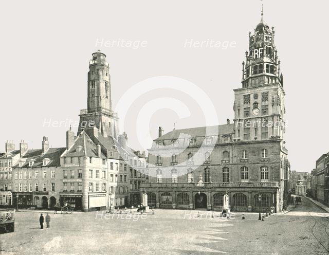 The Watch Tower and Hotel De Ville, Calais, France, 1895.  Creator: London Stereoscopic & Photographic Co.
