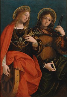 Saint Catherine of Alexandria and Saint Apollonia, before 1519. Creator: Ferrari, Gaudenzio (ca 1477-1546).