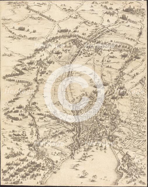 The Siege of La Rochelle [plate 6 of 16; set comprises 1952.8.97-112], 1628/1631. Creator: Jacques Callot.