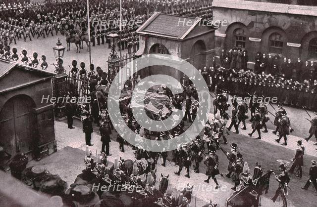 Funeral procession of King Edward VII, Whitehall, London, 20 May 1910.  Creator: Unknown.