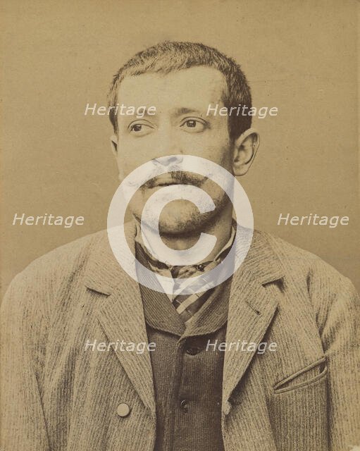 Brosselin. Jean-Baptiste. 32 ans, né le 10/1/62 à Aulay (Côte d'Or). Menuisier. Anarchiste..., 1894. Creator: Alphonse Bertillon.