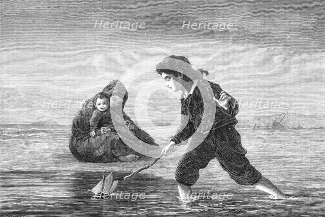 "Children of the Sea," by L. Duncan, in the General Exhibition of Water-Colour Drawings, 1869. Creator: W Thomas.