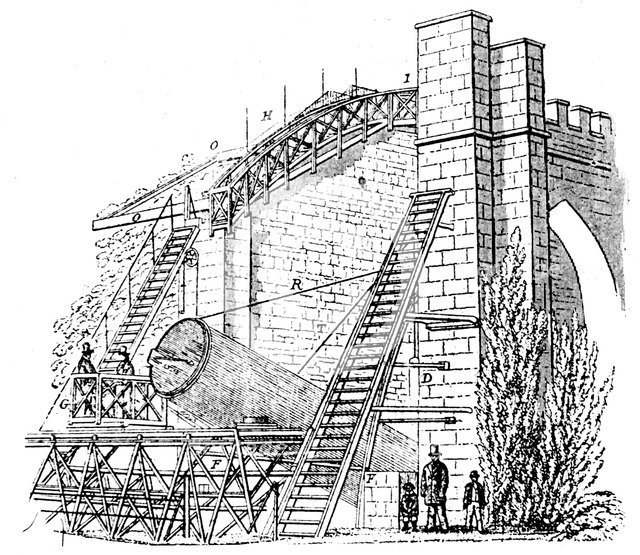 Lord Rosse's 72 in/1.8m reflecting telescope, 1849. Artist: Unknown