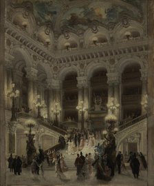 Opera staircase, 1877. Creator: Louis Beroud.