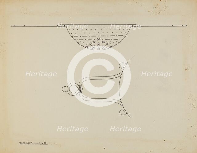 Silver Strainer, c. 1939. Creator: Kalamian Walton.